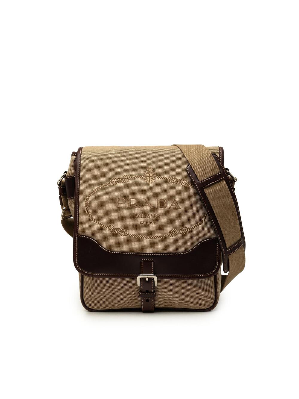 Prada Leather Trimmed Canvas Canapa #356666P79B
